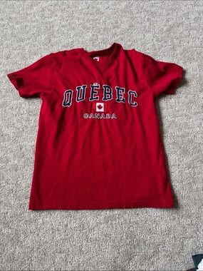 Québec Canada Red Kids Short Sleeve Tee